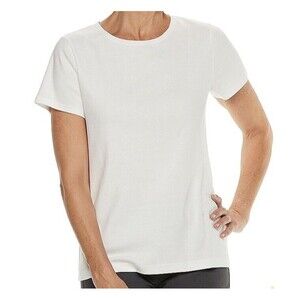 Women's Croft & Barrow® Essential Crewneck Tee White Size XXL
